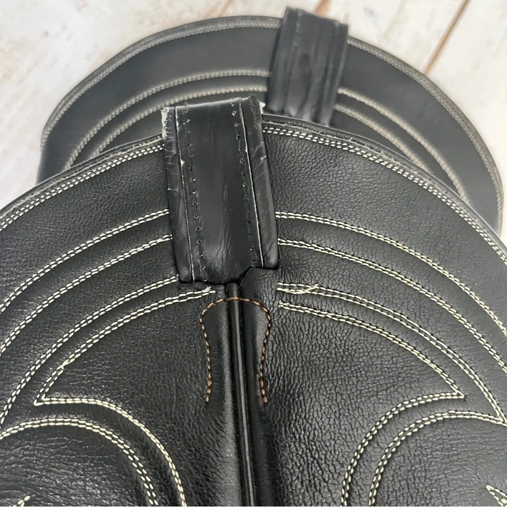 Tony Lama Black Western Cowboy Boots Size 8? Leather vintage black label El Paso - Picture 9 of 15